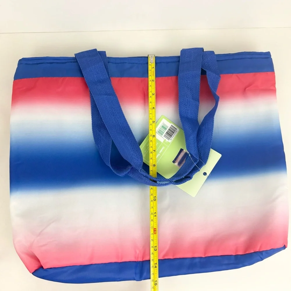 Red White and Blue Insulated Hot Cold Beach Picnic Outdoor Tote New With Tags